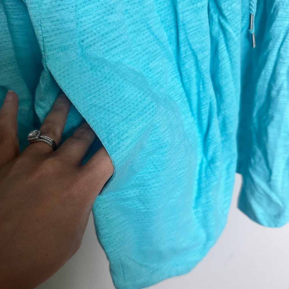 Talbots Blue Cardigan with Drawstring - Picture 3 of 7